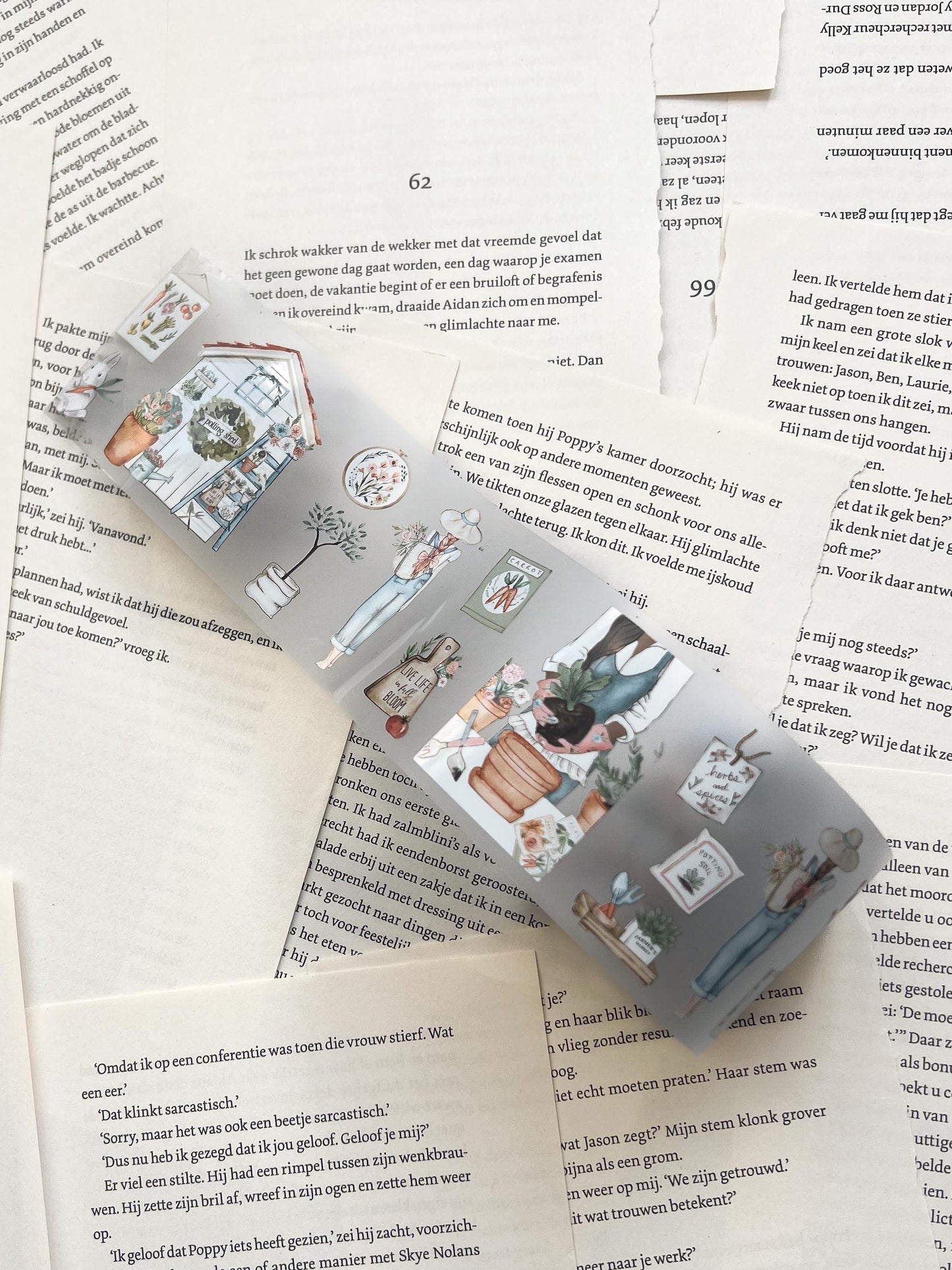 PET-tape met het thema tuinieren