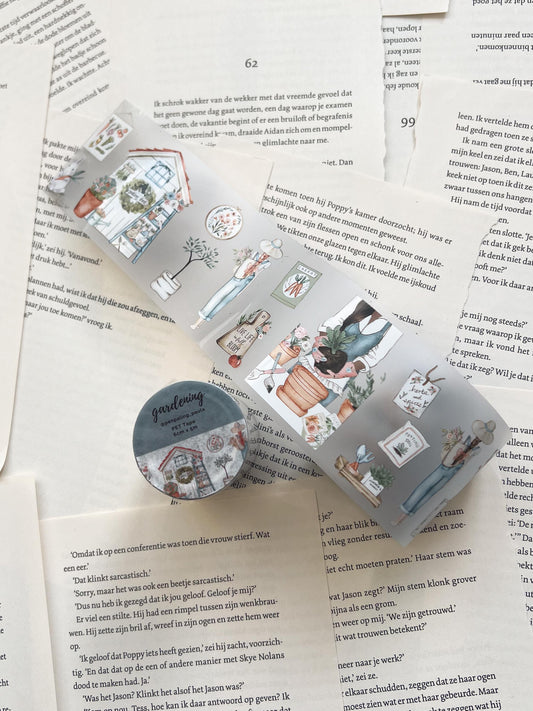 PET-tape met het thema tuinieren
