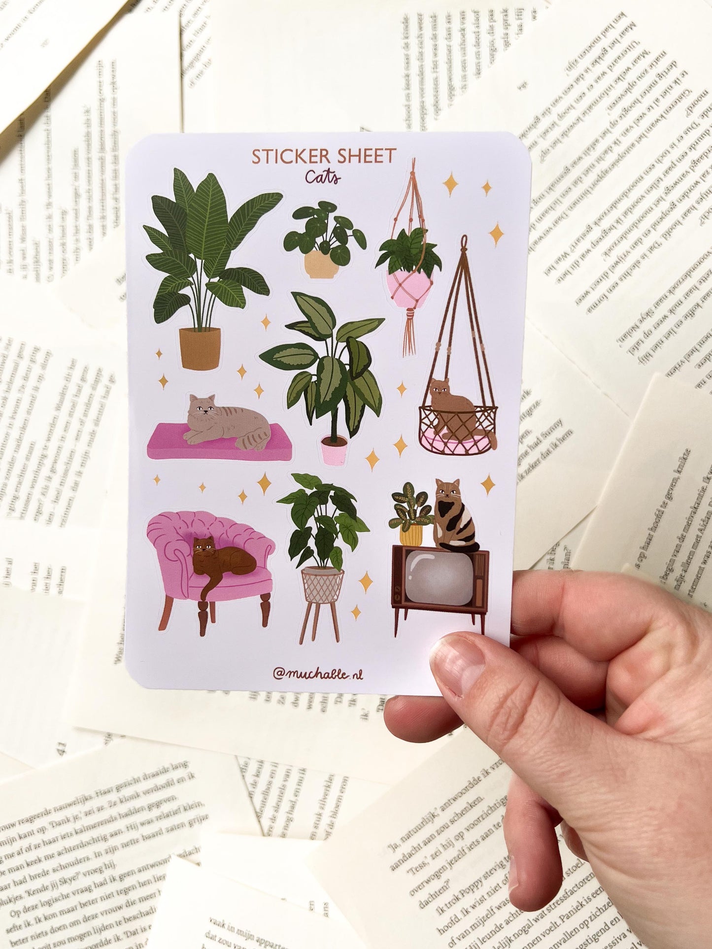 Stickervel schattige katjes - kat stickers journaling