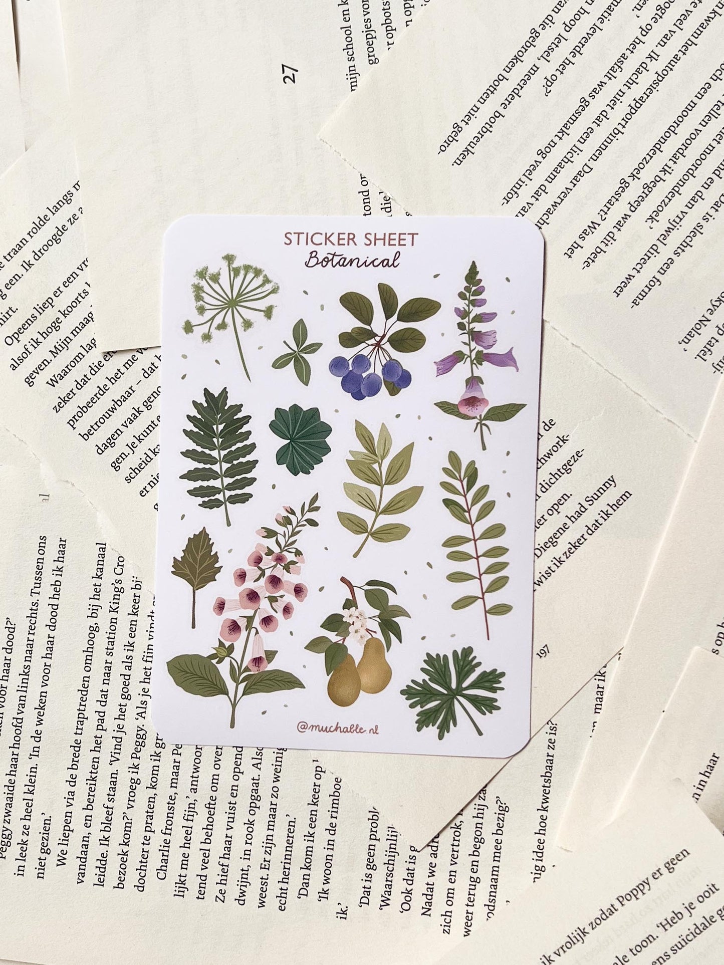 Stickervel wilde bloemen - botanische stickers