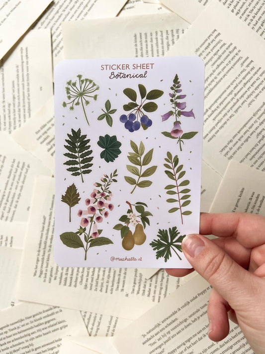 Stickervel wilde bloemen - botanische stickers