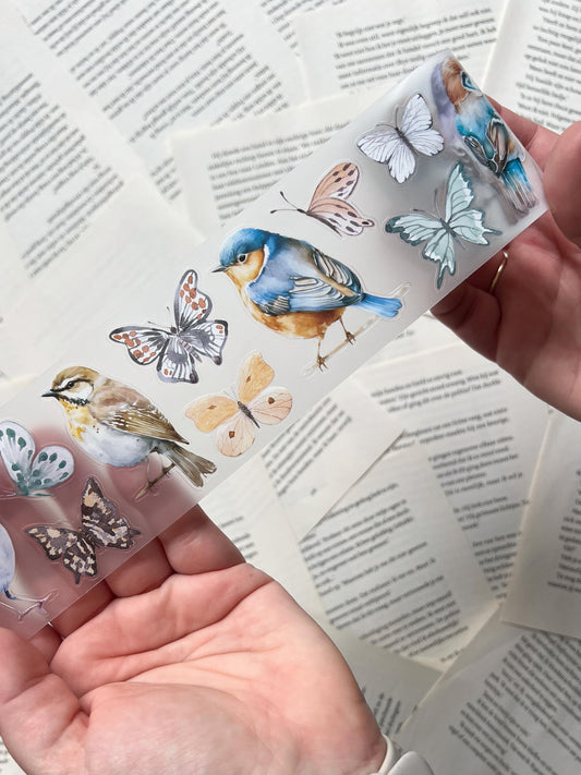 Penpaling Paula pet-tape met vogels en vlinders