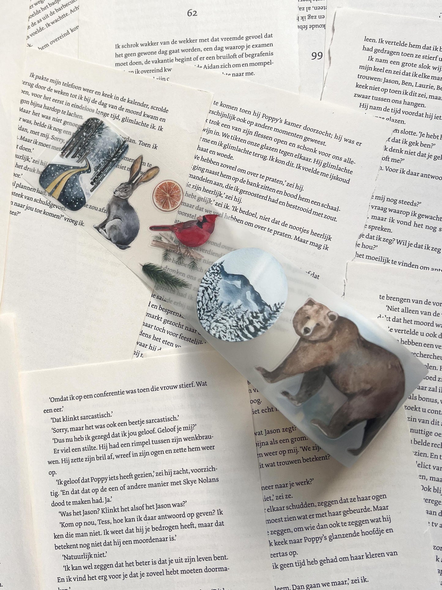 pet-tape pre-cut met winterse illustraties