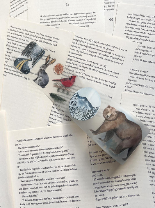 pet-tape pre-cut met winterse illustraties