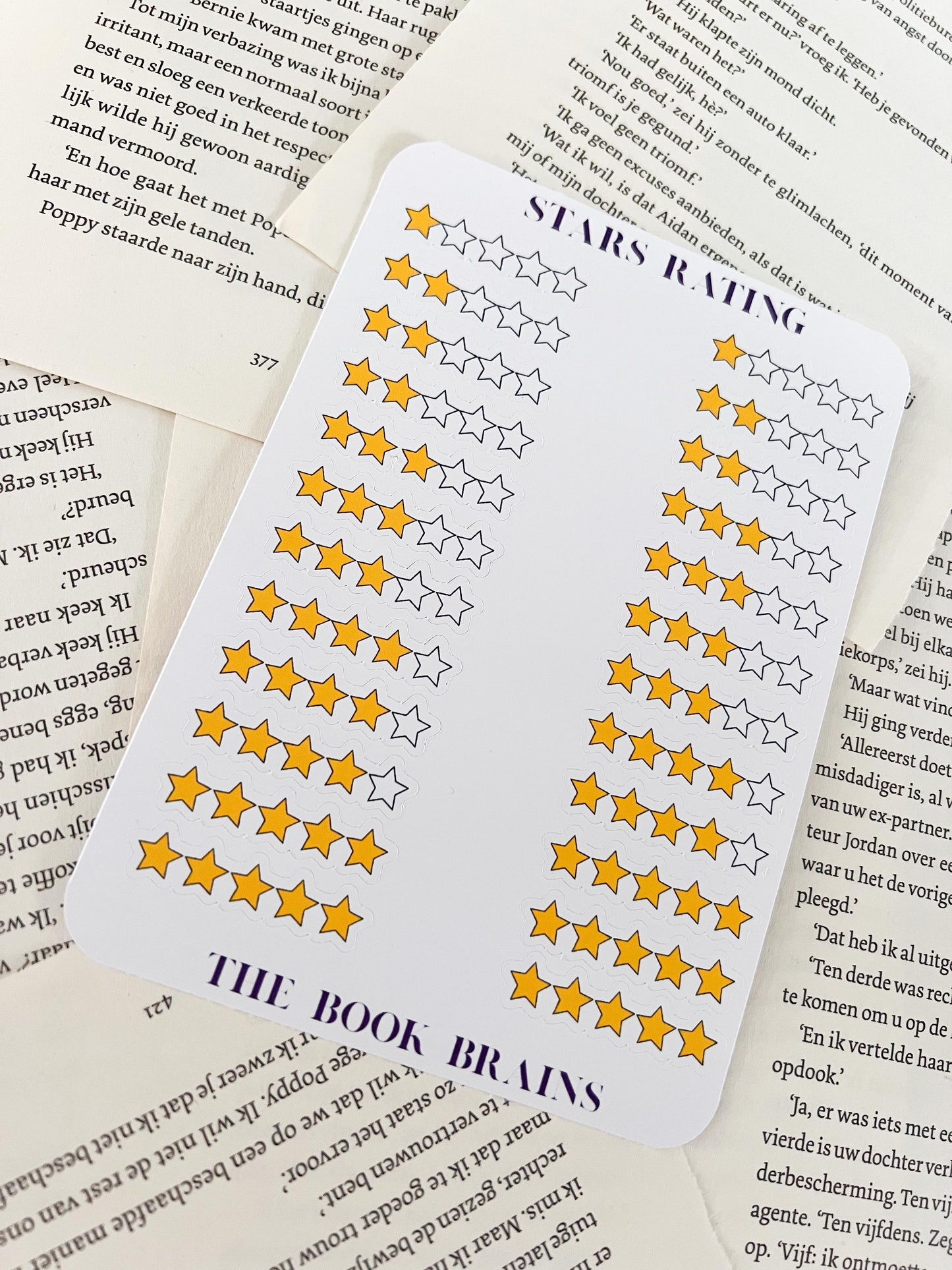 stickervel voor het beoordelen van boeken, sterrenbeoordeling en voor bookjournaling, readingjournal, journal en scrapbooking