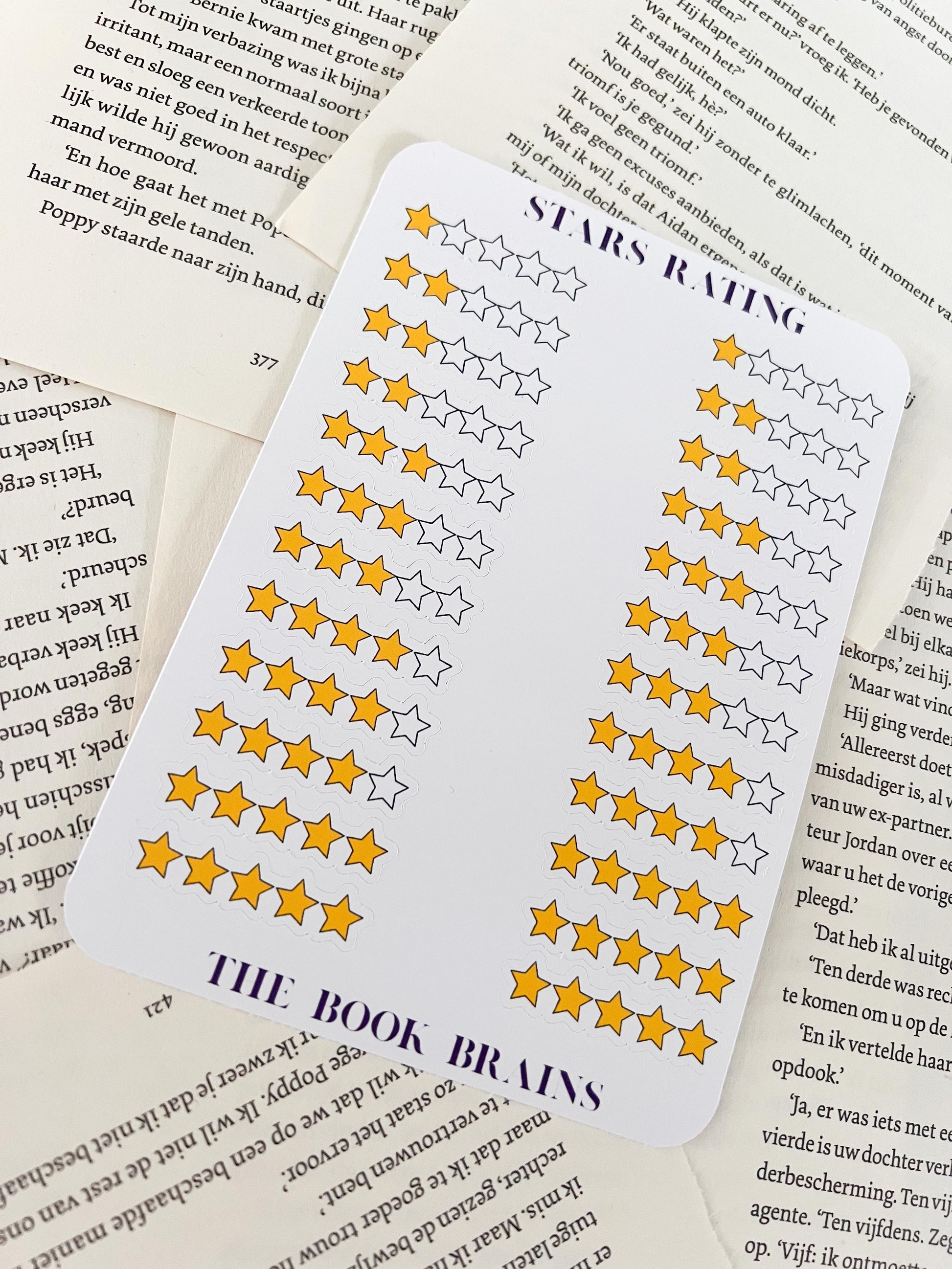 stickervel voor het beoordelen van boeken, sterrenbeoordeling en voor bookjournaling, readingjournal, journal en scrapbooking