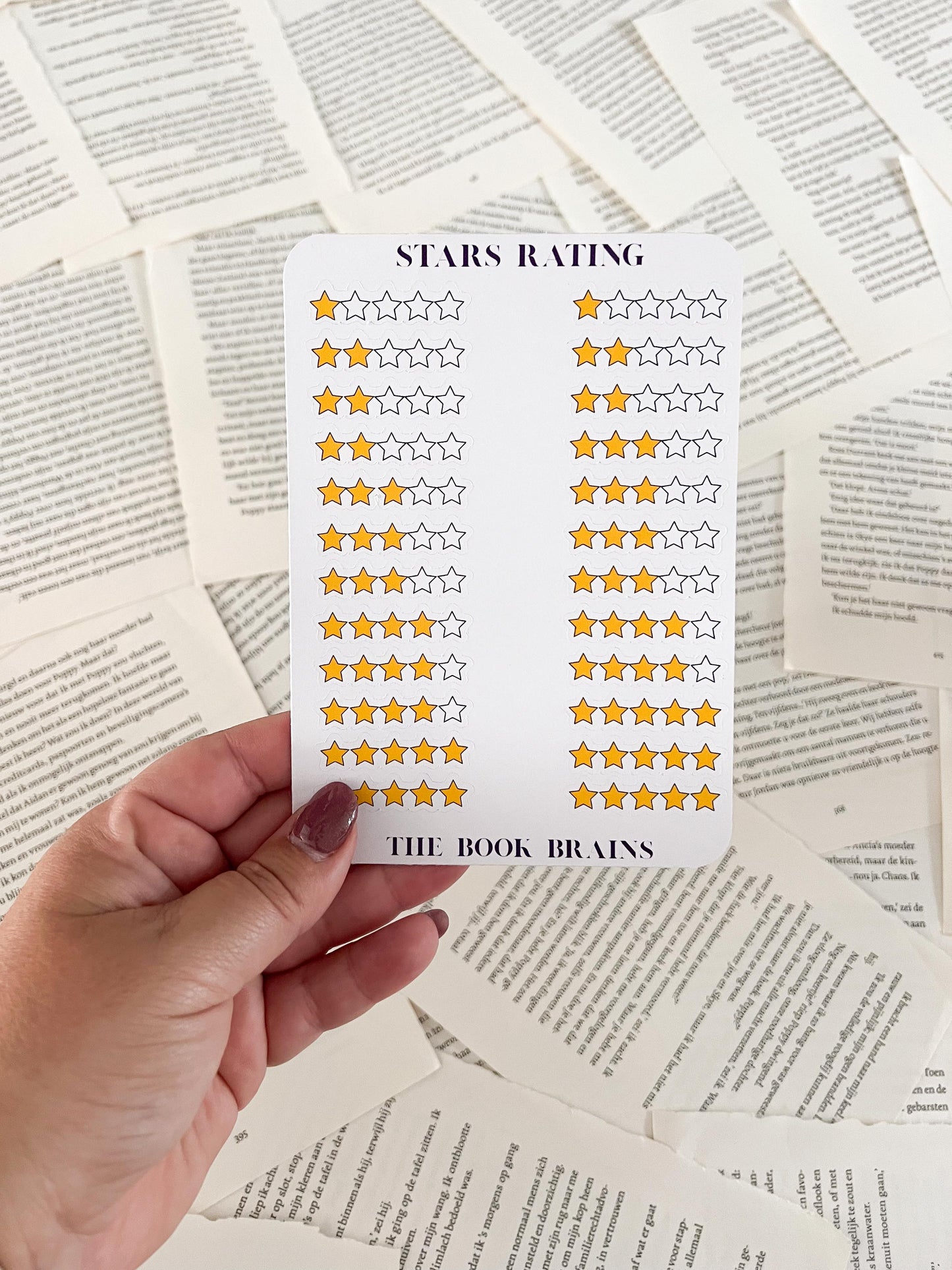 stickervel voor het beoordelen van boeken, sterrenbeoordeling en voor bookjournaling, readingjournal, journal en scrapbooking