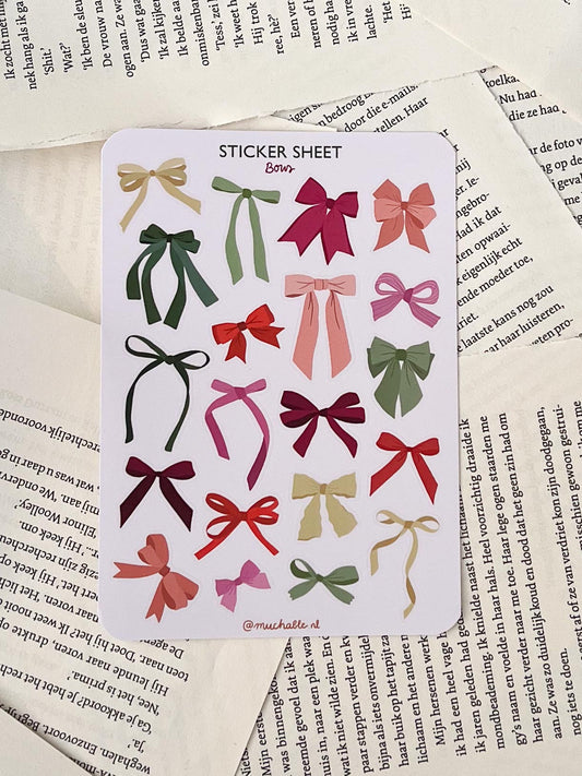 stickervel met verschillende strikjes, leuk voor journalen, snailmail en penpal