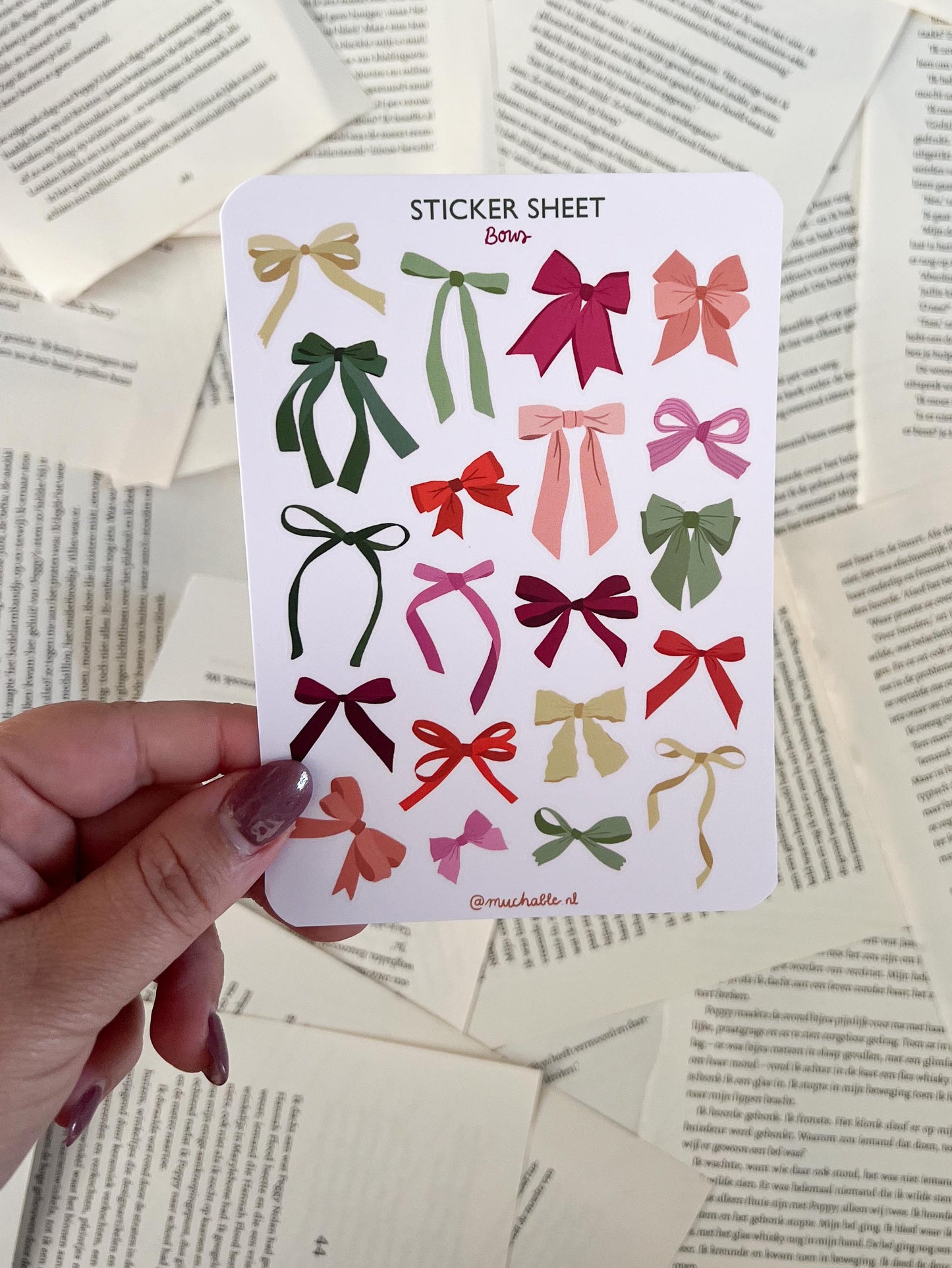 stickervel met verschillende strikjes, leuk voor journalen, snailmail en penpal